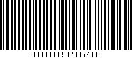 Código de barras (EAN, GTIN, SKU, ISBN): '000000005020057005'