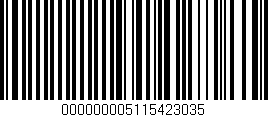 Código de barras (EAN, GTIN, SKU, ISBN): '000000005115423035'