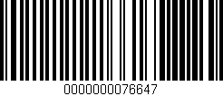 Código de barras (EAN, GTIN, SKU, ISBN): '0000000076647'