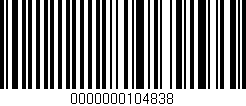 Código de barras (EAN, GTIN, SKU, ISBN): '0000000104838'