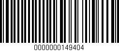 Código de barras (EAN, GTIN, SKU, ISBN): '0000000149404'