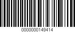 Código de barras (EAN, GTIN, SKU, ISBN): '0000000149414'