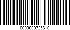 Código de barras (EAN, GTIN, SKU, ISBN): '0000000726610'
