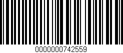 Código de barras (EAN, GTIN, SKU, ISBN): '0000000742559'