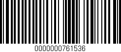 Código de barras (EAN, GTIN, SKU, ISBN): '0000000761536'