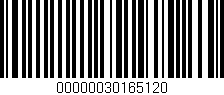 Código de barras (EAN, GTIN, SKU, ISBN): '00000030165120'