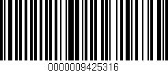 Código de barras (EAN, GTIN, SKU, ISBN): '0000009425316'