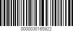 Código de barras (EAN, GTIN, SKU, ISBN): '0000030165922'