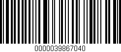 Código de barras (EAN, GTIN, SKU, ISBN): '0000039867040'