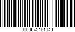 Código de barras (EAN, GTIN, SKU, ISBN): '0000043181040'