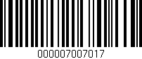 Código de barras (EAN, GTIN, SKU, ISBN): '000007007017'