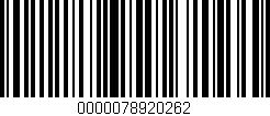 Código de barras (EAN, GTIN, SKU, ISBN): '0000078920262'