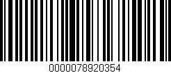 Código de barras (EAN, GTIN, SKU, ISBN): '0000078920354'