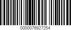 Código de barras (EAN, GTIN, SKU, ISBN): '0000078927254'