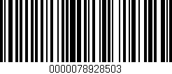 Código de barras (EAN, GTIN, SKU, ISBN): '0000078928503'