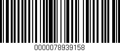 Código de barras (EAN, GTIN, SKU, ISBN): '0000078939158'