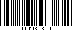 Código de barras (EAN, GTIN, SKU, ISBN): '0000116006309'