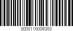 Código de barras (EAN, GTIN, SKU, ISBN): '0000116008303'