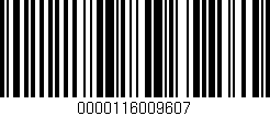 Código de barras (EAN, GTIN, SKU, ISBN): '0000116009607'