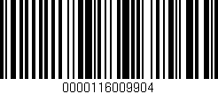 Código de barras (EAN, GTIN, SKU, ISBN): '0000116009904'