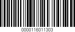 Código de barras (EAN, GTIN, SKU, ISBN): '0000116011303'