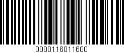Código de barras (EAN, GTIN, SKU, ISBN): '0000116011600'