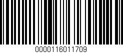 Código de barras (EAN, GTIN, SKU, ISBN): '0000116011709'