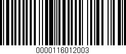 Código de barras (EAN, GTIN, SKU, ISBN): '0000116012003'