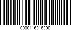 Código de barras (EAN, GTIN, SKU, ISBN): '0000116016308'