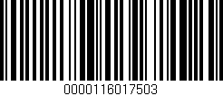 Código de barras (EAN, GTIN, SKU, ISBN): '0000116017503'