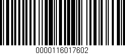 Código de barras (EAN, GTIN, SKU, ISBN): '0000116017602'