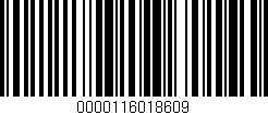 Código de barras (EAN, GTIN, SKU, ISBN): '0000116018609'