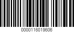 Código de barras (EAN, GTIN, SKU, ISBN): '0000116019606'