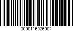 Código de barras (EAN, GTIN, SKU, ISBN): '0000116026307'