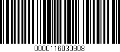 Código de barras (EAN, GTIN, SKU, ISBN): '0000116030908'