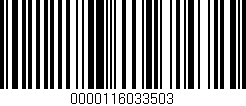 Código de barras (EAN, GTIN, SKU, ISBN): '0000116033503'