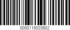 Código de barras (EAN, GTIN, SKU, ISBN): '0000116033602'