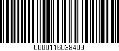 Código de barras (EAN, GTIN, SKU, ISBN): '0000116038409'