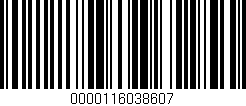 Código de barras (EAN, GTIN, SKU, ISBN): '0000116038607'