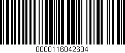 Código de barras (EAN, GTIN, SKU, ISBN): '0000116042604'