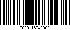 Código de barras (EAN, GTIN, SKU, ISBN): '0000116043007'