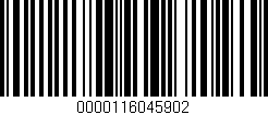 Código de barras (EAN, GTIN, SKU, ISBN): '0000116045902'