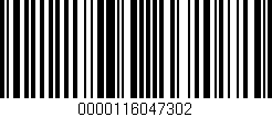 Código de barras (EAN, GTIN, SKU, ISBN): '0000116047302'