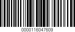 Código de barras (EAN, GTIN, SKU, ISBN): '0000116047609'