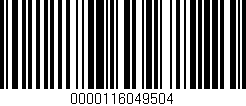 Código de barras (EAN, GTIN, SKU, ISBN): '0000116049504'