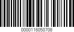 Código de barras (EAN, GTIN, SKU, ISBN): '0000116050708'