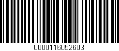 Código de barras (EAN, GTIN, SKU, ISBN): '0000116052603'
