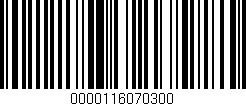 Código de barras (EAN, GTIN, SKU, ISBN): '0000116070300'