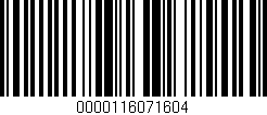 Código de barras (EAN, GTIN, SKU, ISBN): '0000116071604'