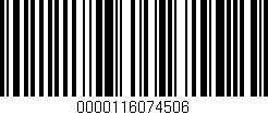 Código de barras (EAN, GTIN, SKU, ISBN): '0000116074506'